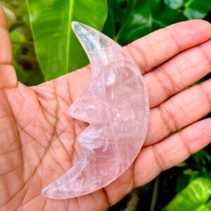 Rose Quartz Moon Shaped Crystal